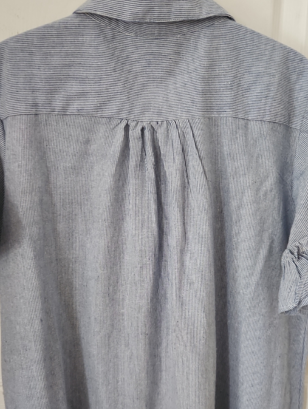 Striped Button-Down Ruffle Hem Dress - Picture 6 of 7
